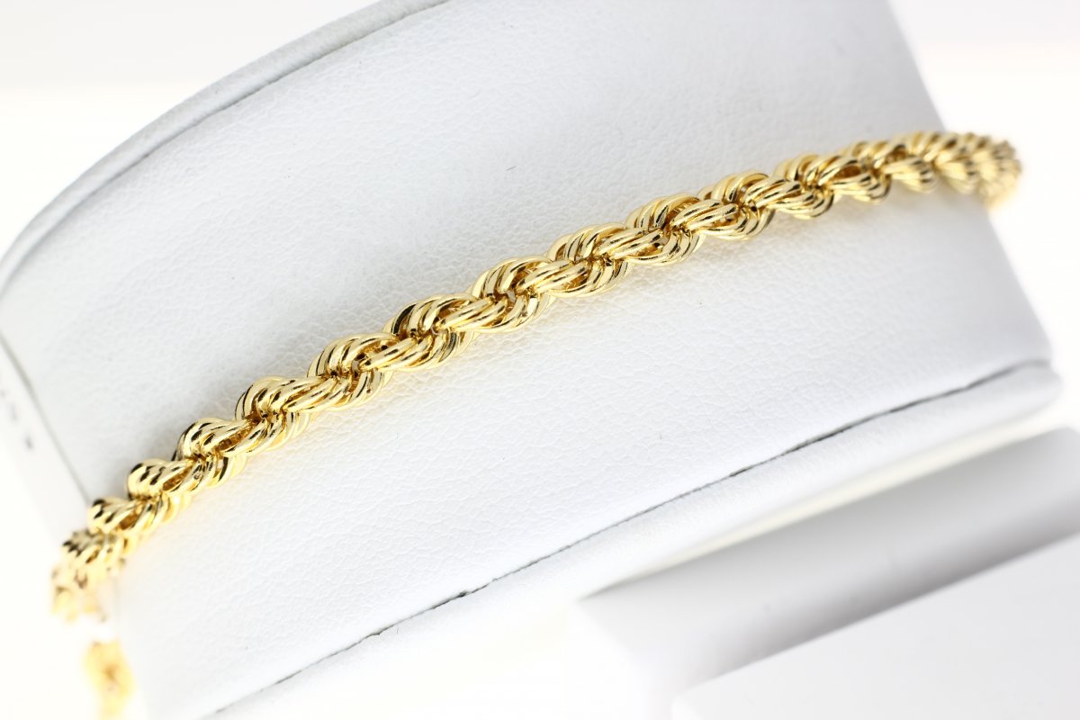 Koord Armband Geelgoud 4mm Hol